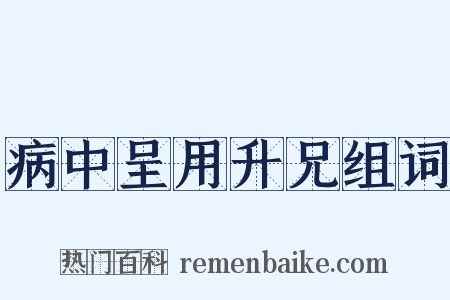 病中呈用升兄组词是什么意思的图片